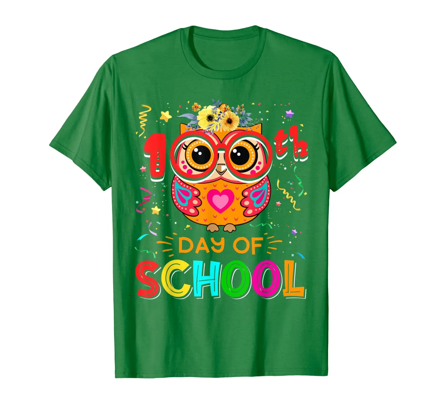 100th Day of School Owl Shirt Teacher Student Kids Gift T-Shirt