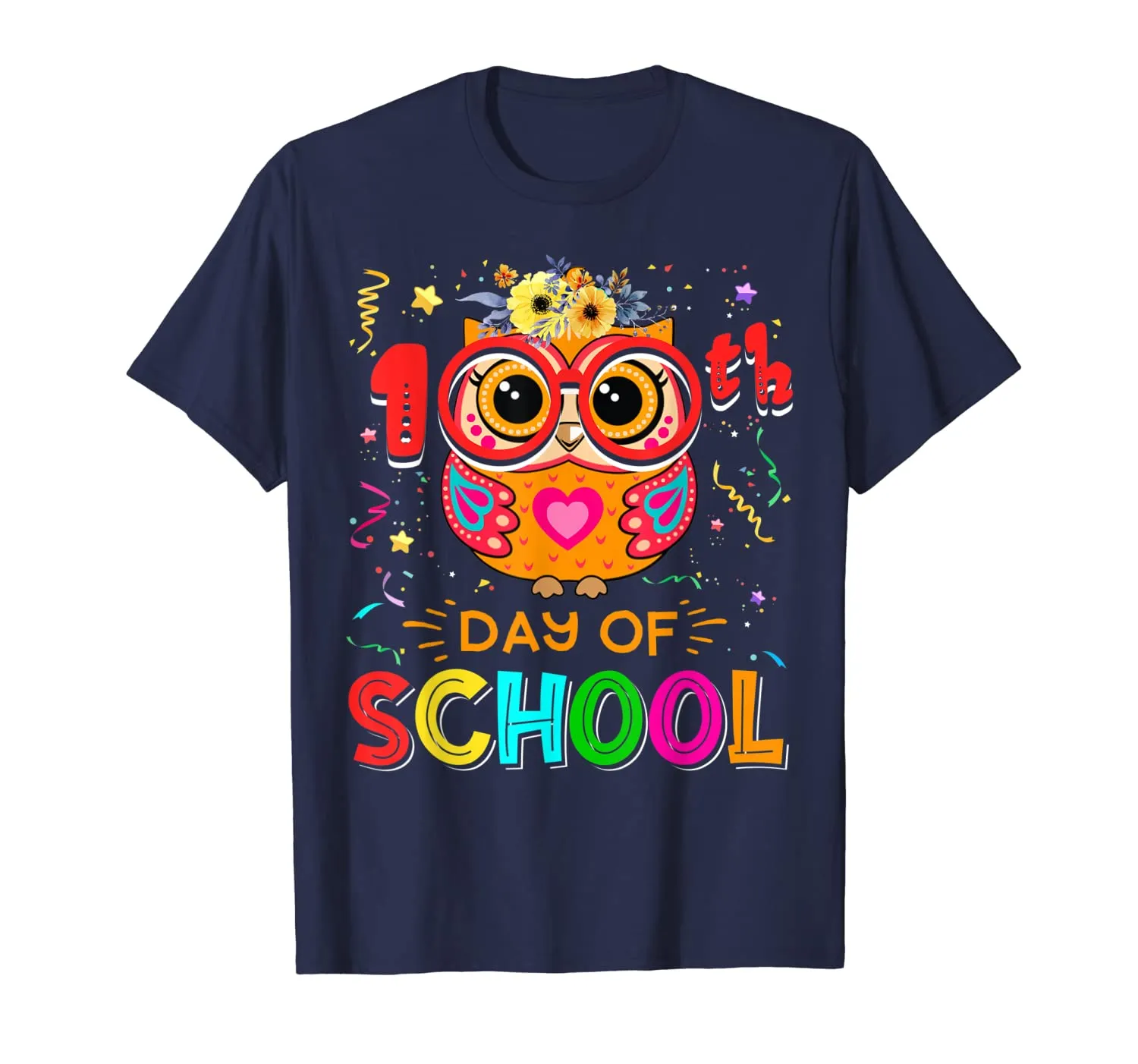 100th Day of School Owl Shirt Teacher Student Kids Gift T-Shirt
