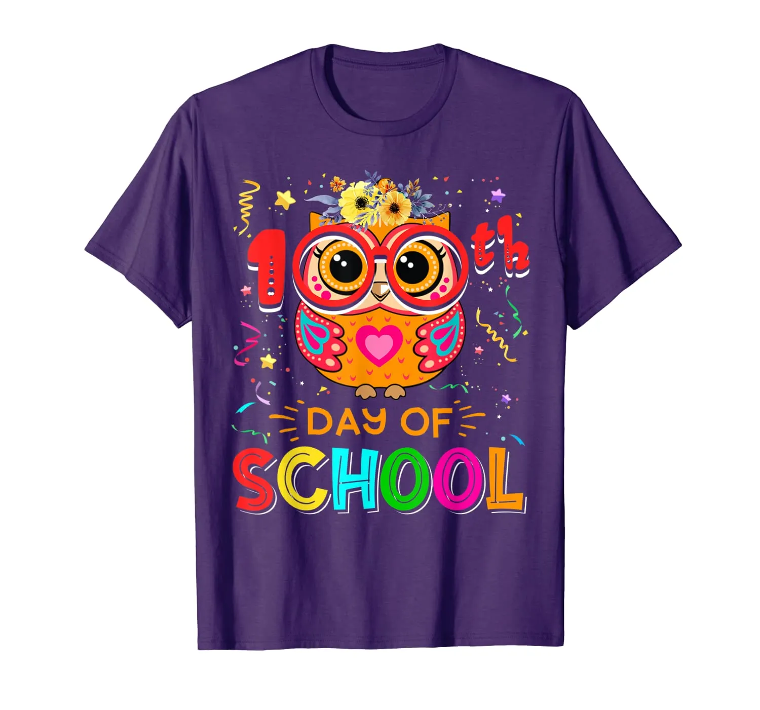 100th Day of School Owl Shirt Teacher Student Kids Gift T-Shirt