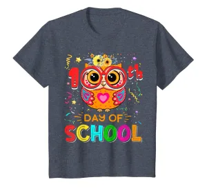 100th Day of School Owl Shirt Teacher Student Kids Gift T-Shirt