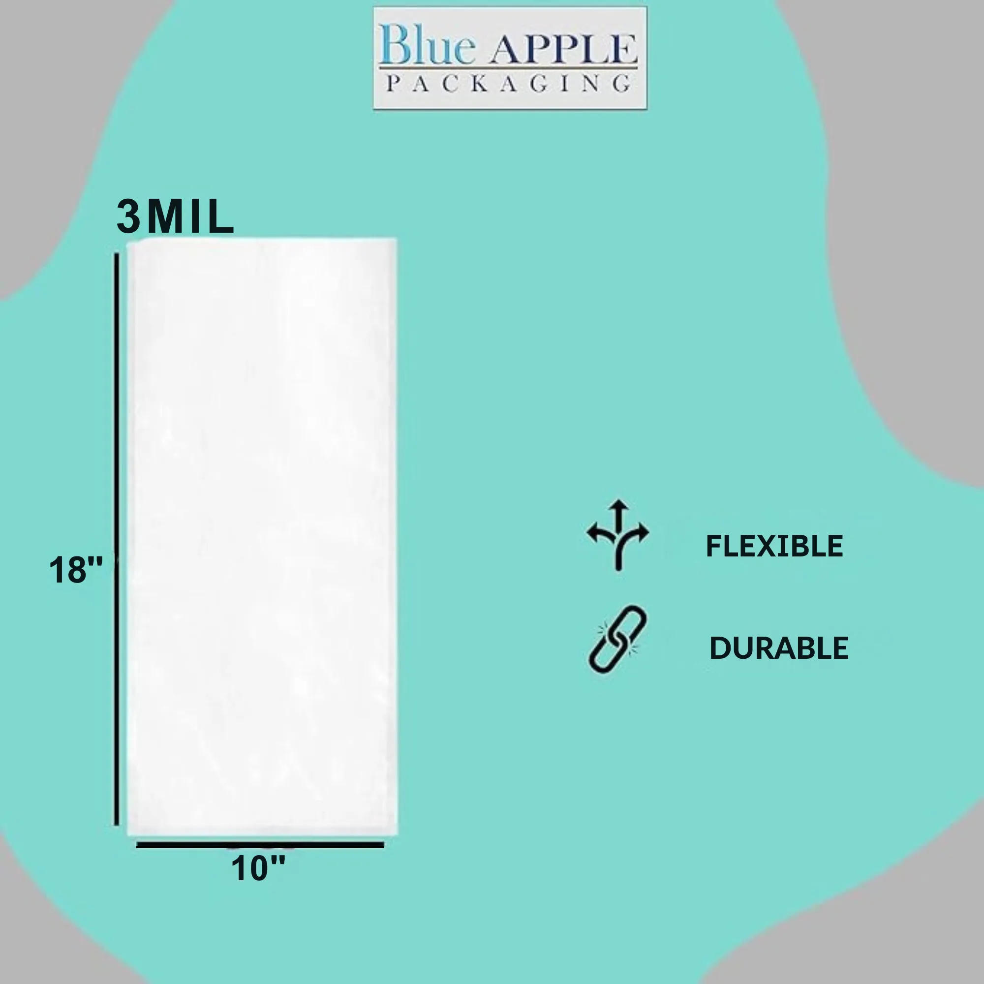 10X18 inches Vacuum Pouches Laminated 3 Mil Poly-Nylon (PN)