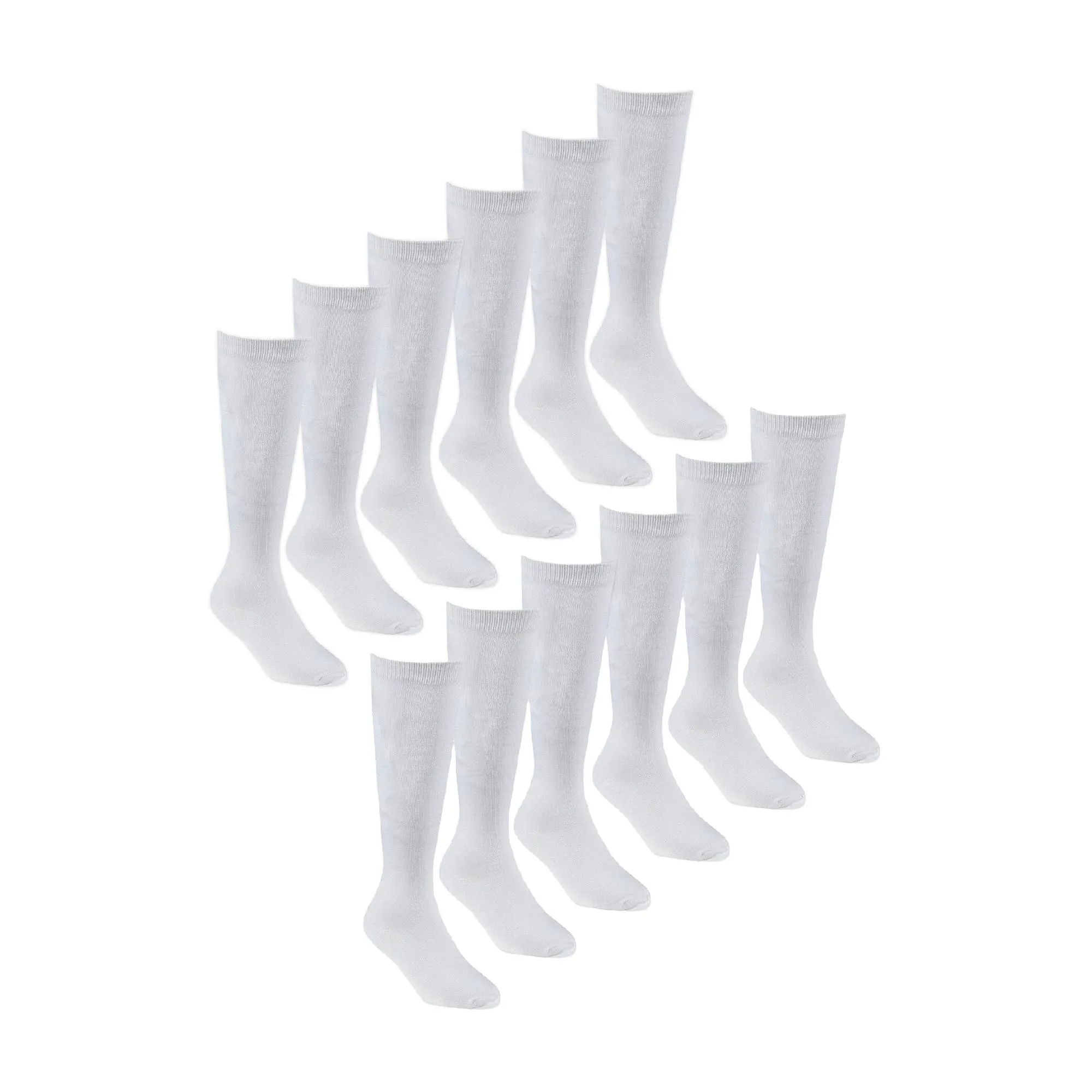 12 Pack Girls Soft Breathable Knee High Bamboo Socks