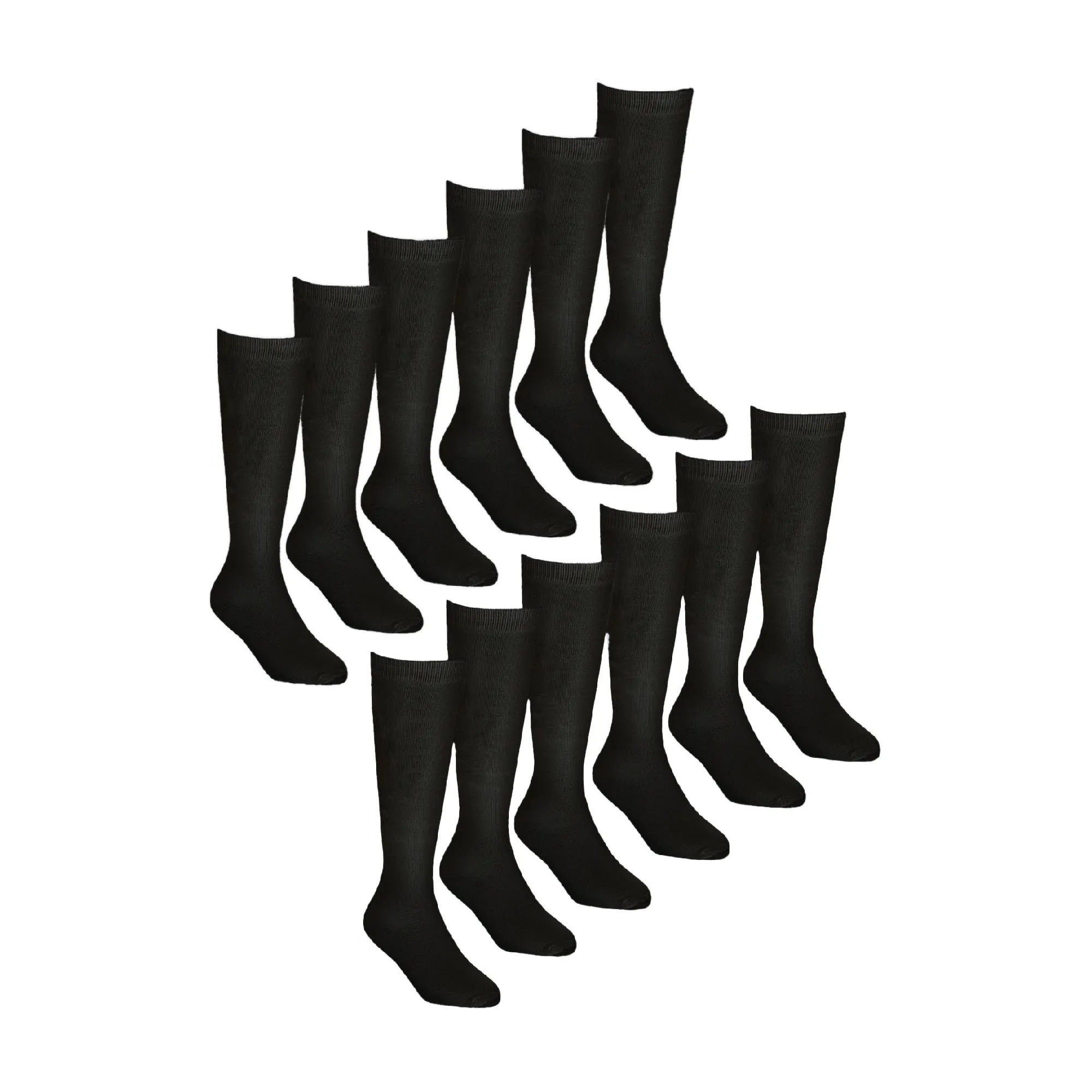 12 Pack Girls Soft Breathable Knee High Bamboo Socks