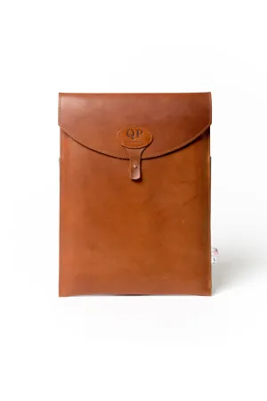 13" Laptop Case - Tan and Green - Monogram