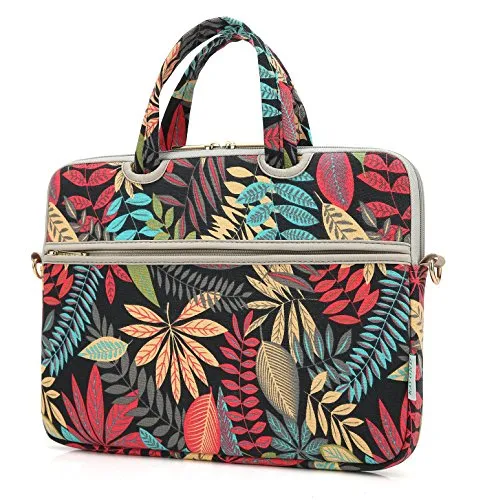 14 Inch 14.1 Inch Laptop Forest series Black Messenger Bag Case Sleeve