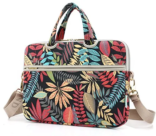 14 Inch 14.1 Inch Laptop Forest series Black Messenger Bag Case Sleeve