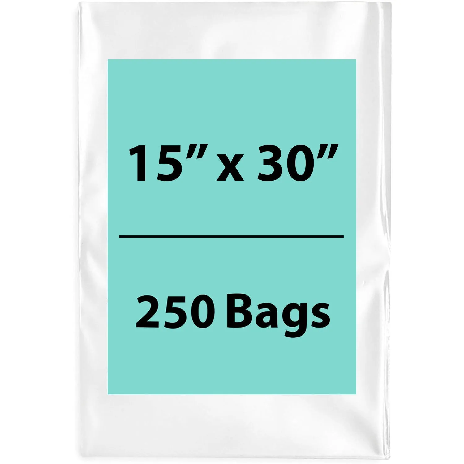15X30 inches Clear Flat Poly Bags 3Mil Open Top (LDPE)