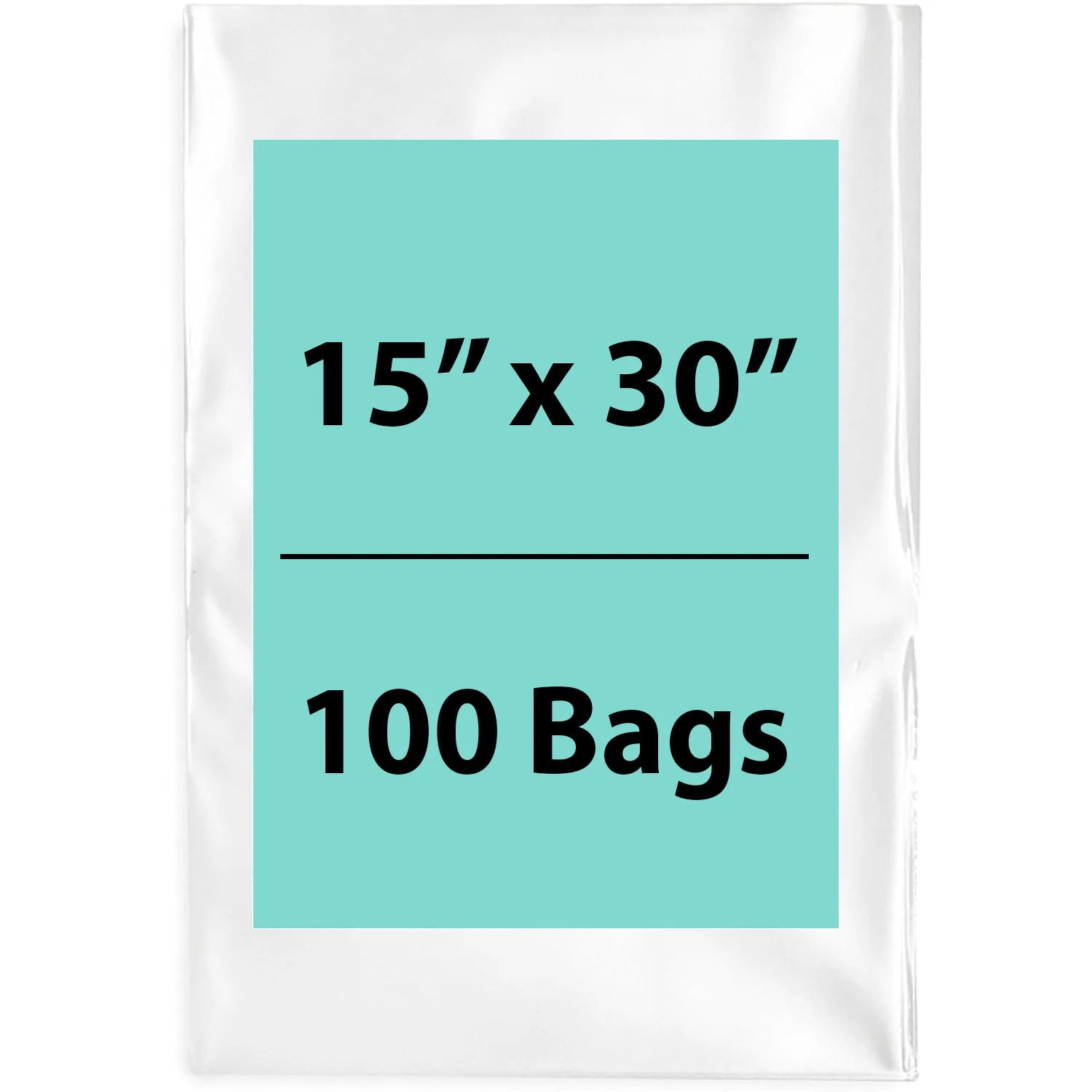 15X30 inches Clear Flat Poly Bags 3Mil Open Top (LDPE)