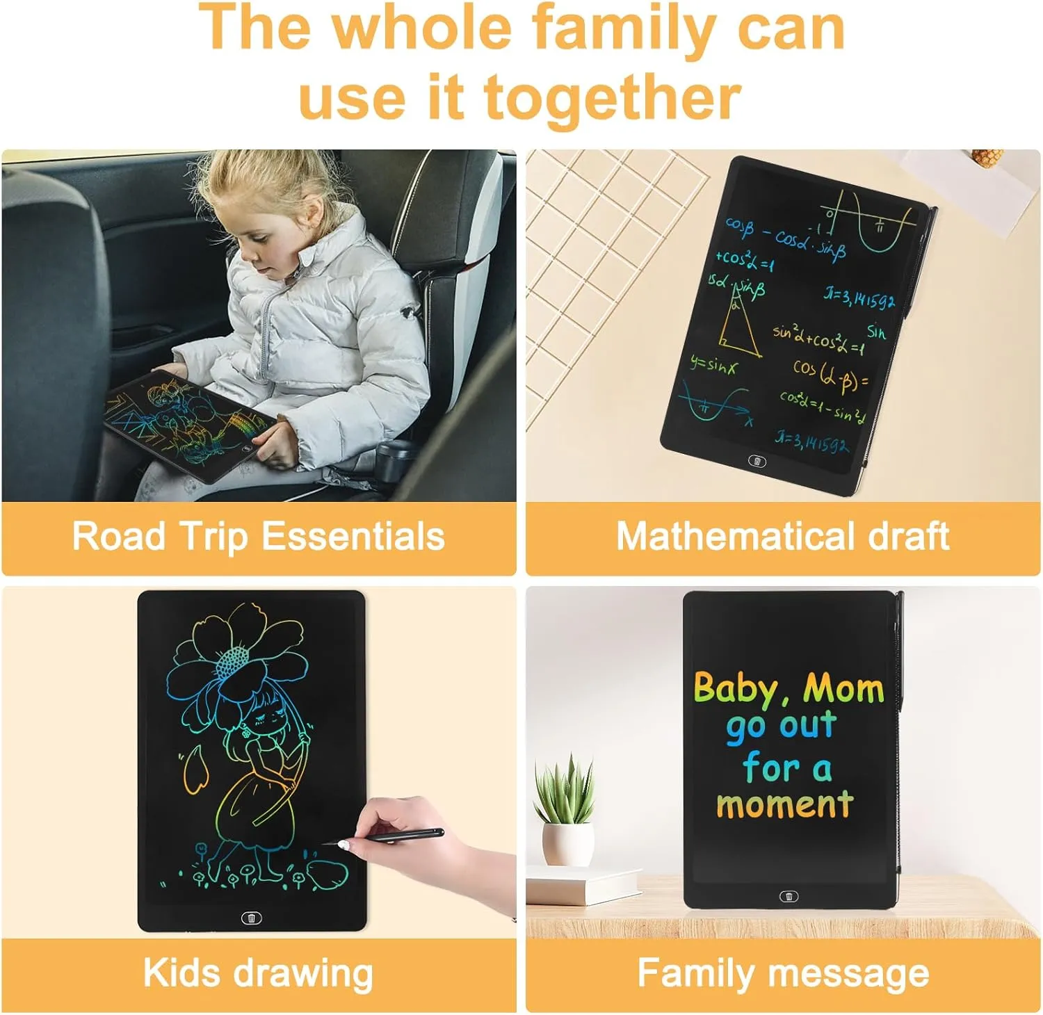 16 LCD Writing Tablet Colorful Drawing Board Toy Gifts for Kids 3 4 5 6 7 8 