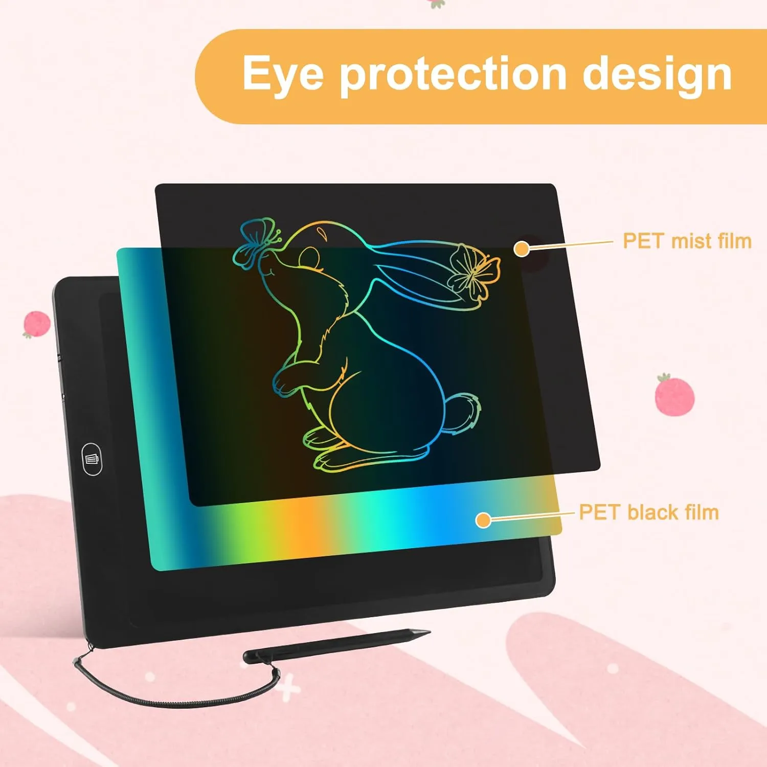 16 LCD Writing Tablet Colorful Drawing Board Toy Gifts for Kids 3 4 5 6 7 8 