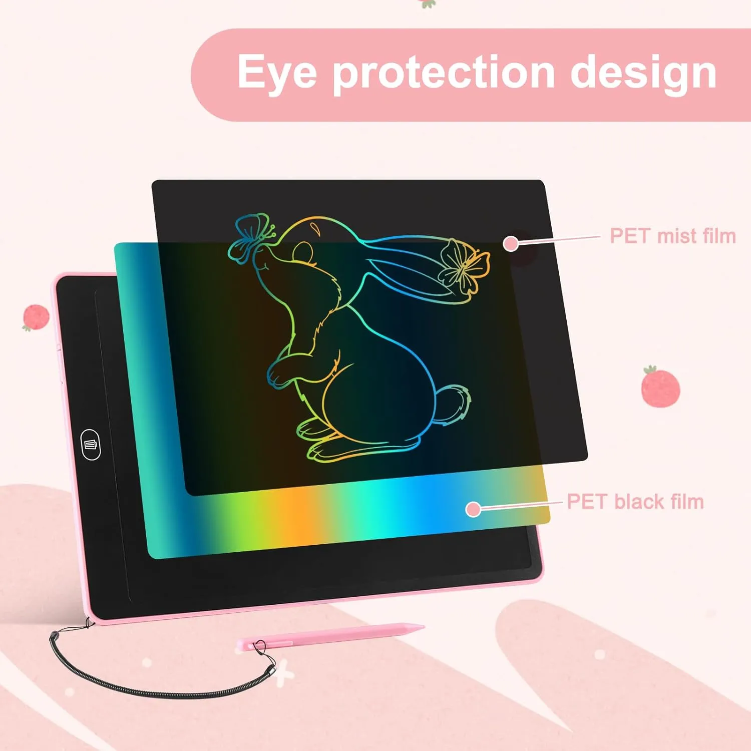 16 LCD Writing Tablet Colorful Drawing Board Toy Gifts for Kids 3 4 5 6 7 8 
