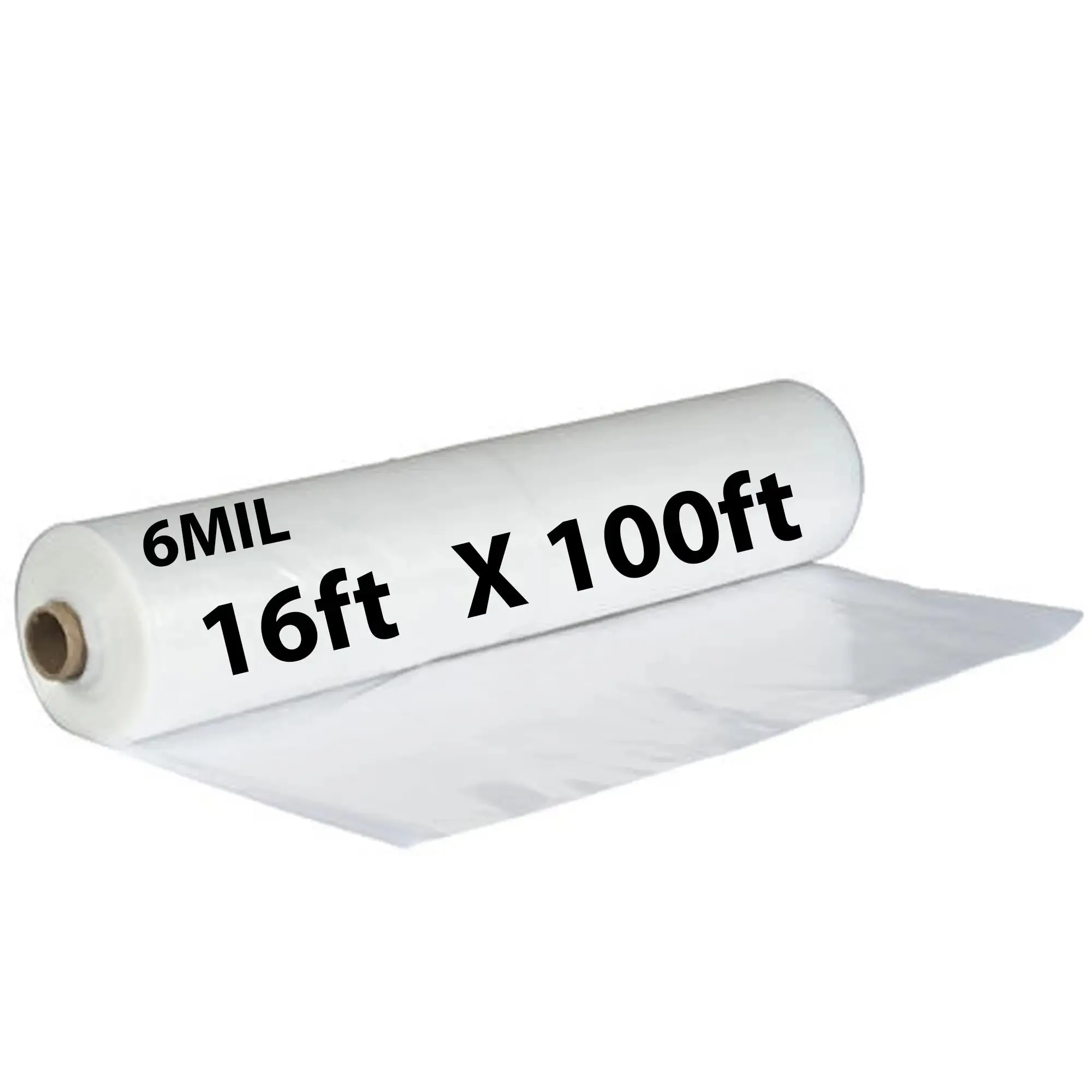 16ftX100ft Clear Poly Tarp 6 Mil Low Density LDPE 1 Roll