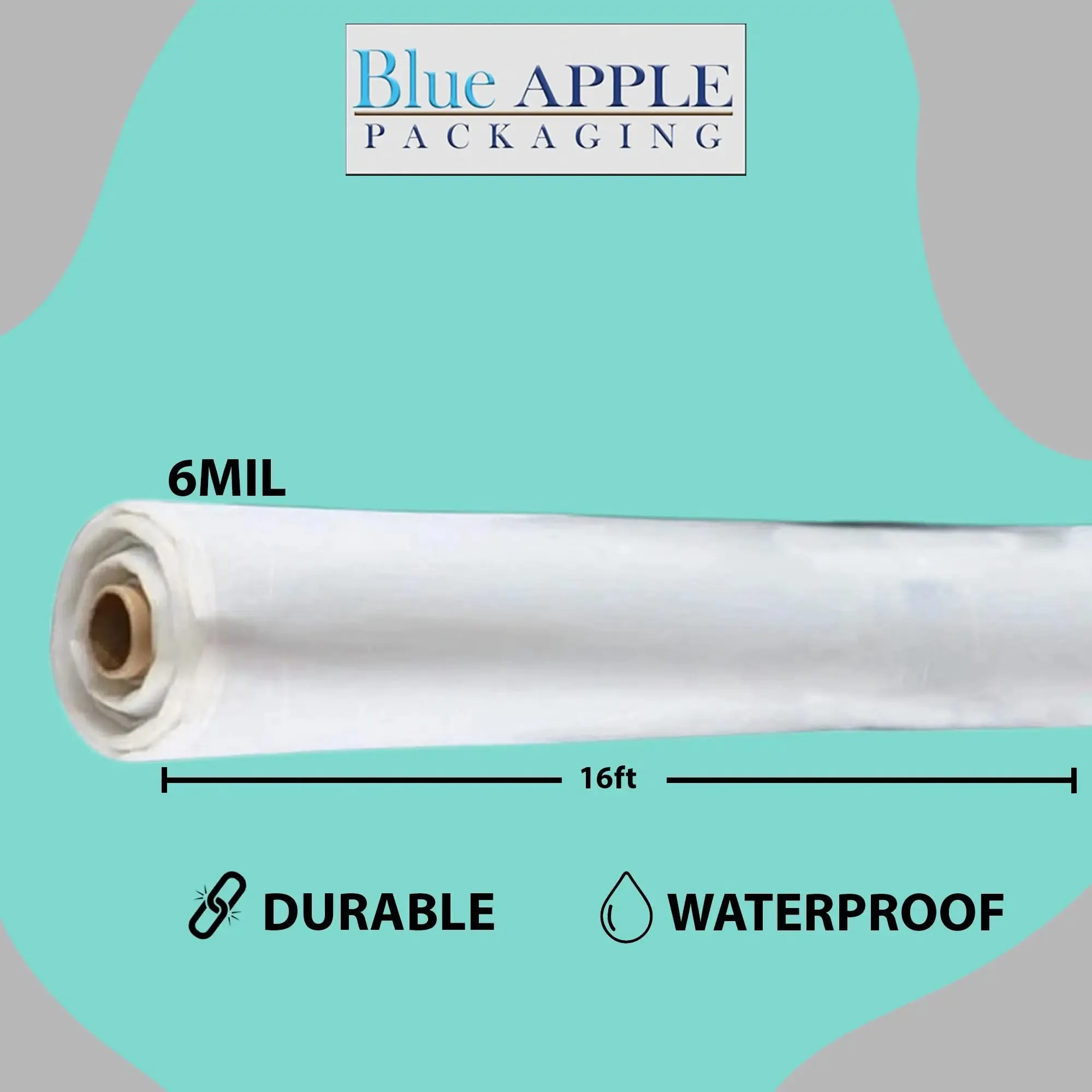 16ftX100ft Clear Poly Tarp 6 Mil Low Density LDPE 1 Roll
