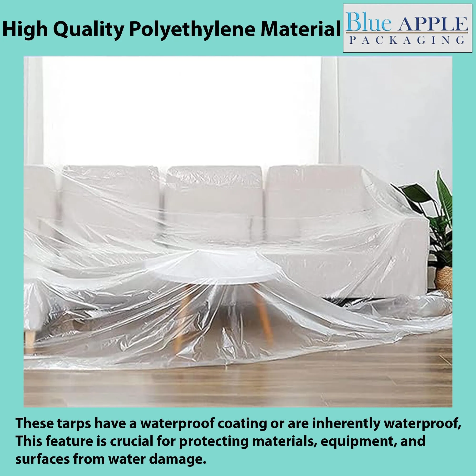 16ftX100ft Clear Poly Tarp 6 Mil Low Density LDPE 1 Roll