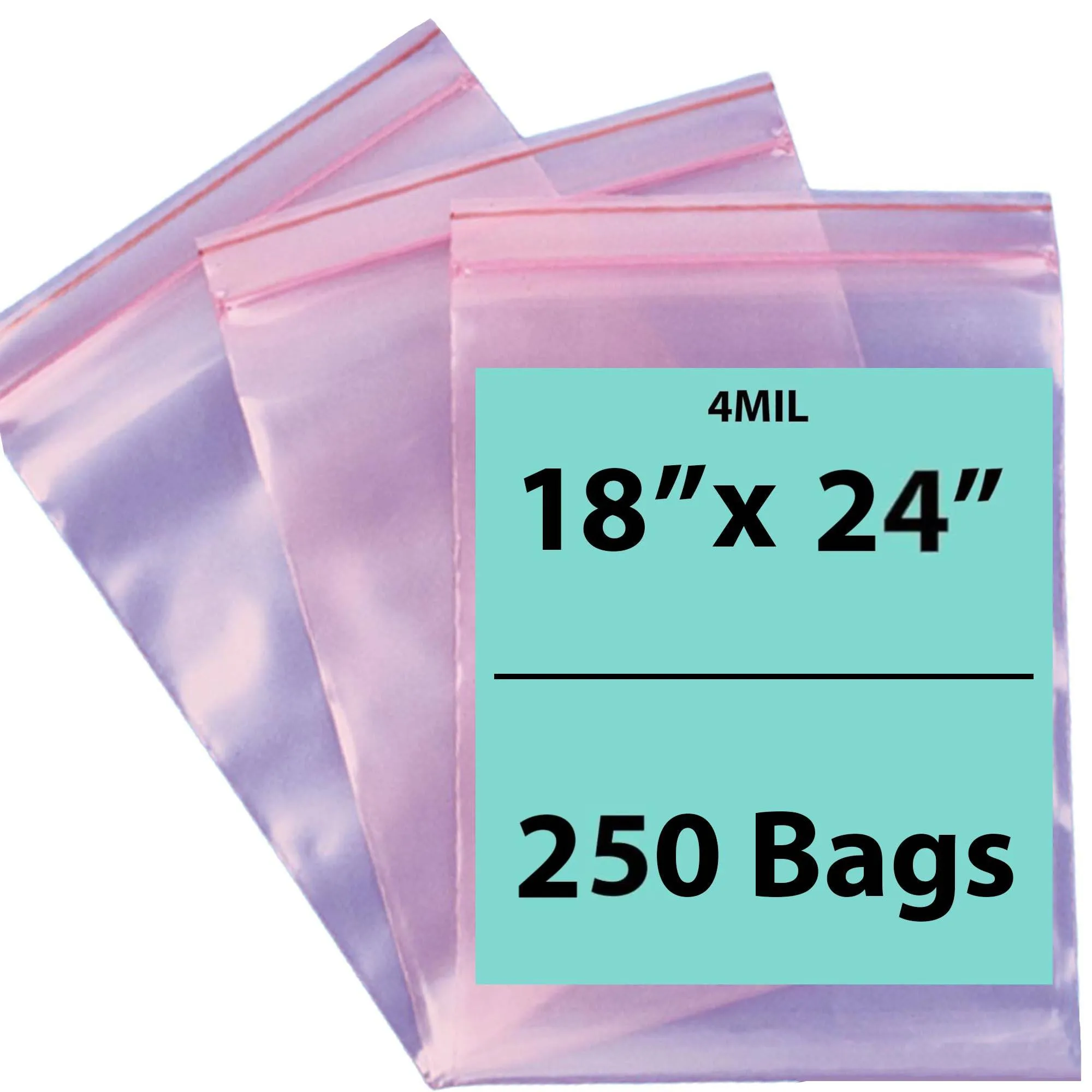 18X24 inches Pink Anti Static Zip Lock Bags 4 Mil