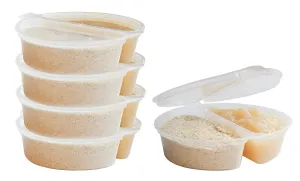 2-Compartment BPA-Free Baby Food and Snack Freezer Storage Containers with Hinged Lids (3.5 oz 50 Pack) | Travel Snack Cups | Store Homemade, Organic