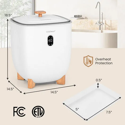 20L Towel Warmer Bucket with PTC Air Heater for Rapid and Even Heating-White - C