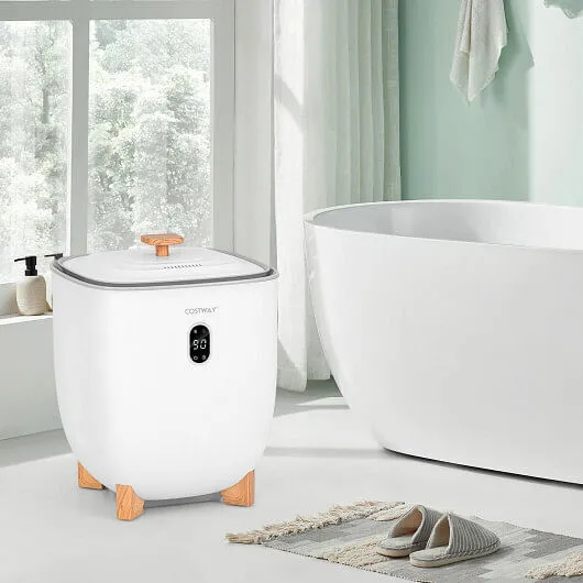 20L Towel Warmer Bucket with PTC Air Heater for Rapid and Even Heating-White - C