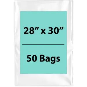 28X30 inches Clear Flat Poly Bags 2Mil Open Top (LDPE)