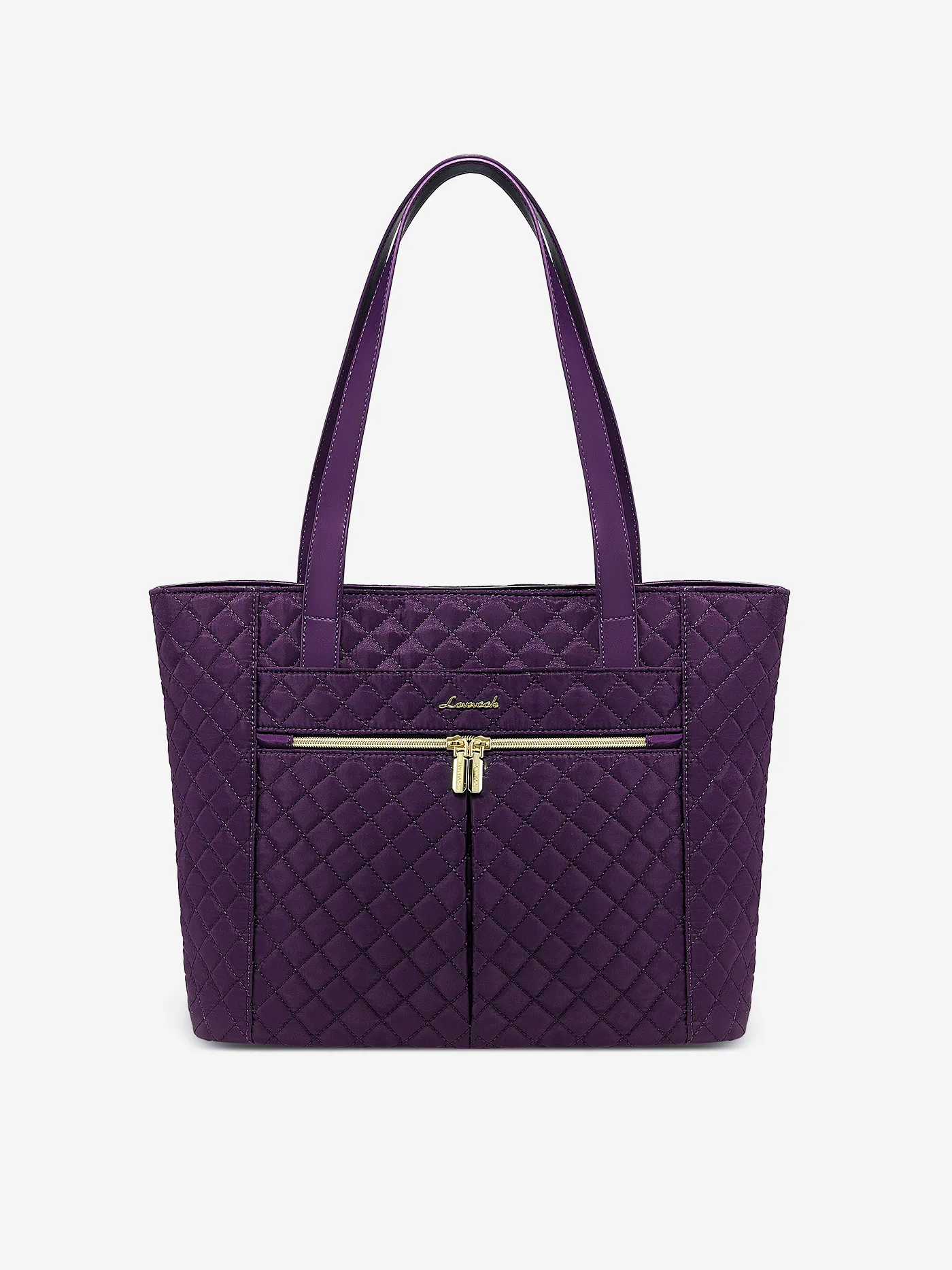 2Pcs Diamond Quilted Tote Bag, 15.6" 17"