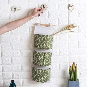 3 Bags Wall Mounted Storage Bag Kitchen Supplies Fluid Systems Multilayer Bags Socks Briefs Organizer Clothing Hanger Closet