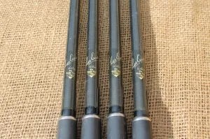 4 x Les Quis Old School Carbon Fishing Rods, By The Tackle Box. 1990s Old School. 2.75lb T/C.