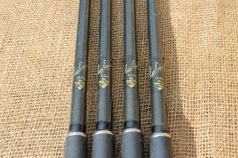 4 x Les Quis Old School Carbon Fishing Rods, By The Tackle Box. 1990s Old School. 2.75lb T/C.