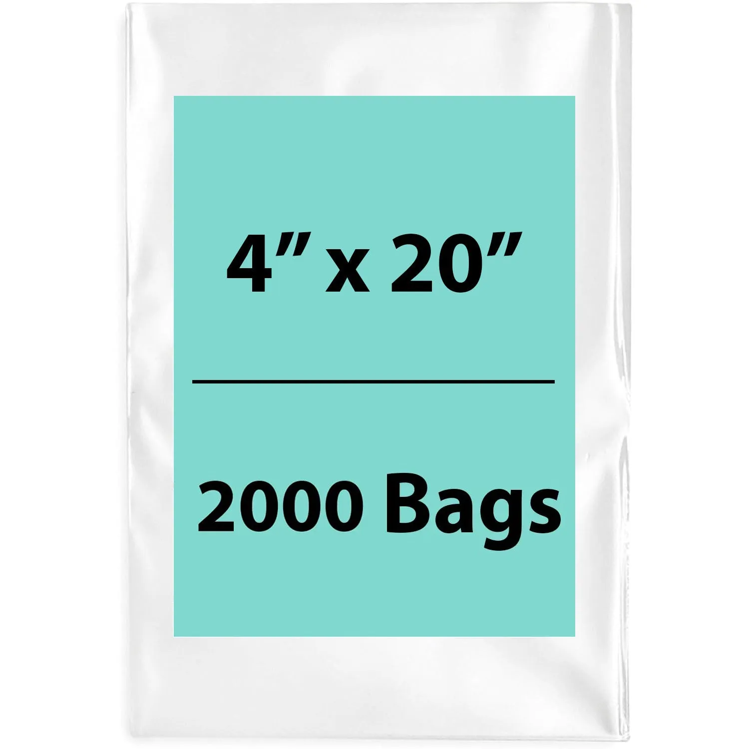 4X20 inches Clear Flat Poly Bags 3Mil Open Top (LDPE)