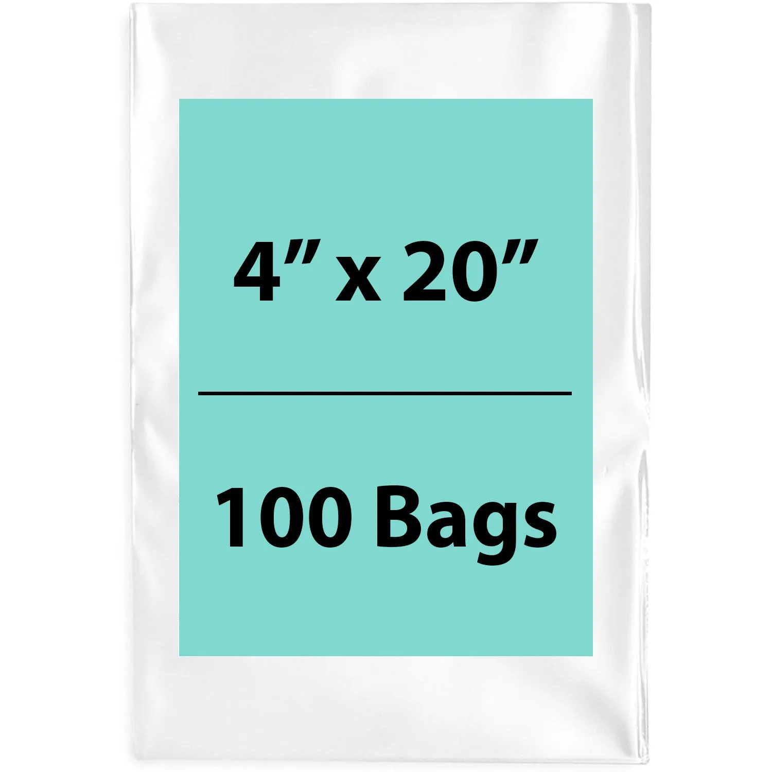 4X20 inches Clear Flat Poly Bags 3Mil Open Top (LDPE)