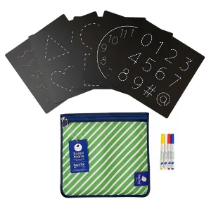 5 Dry Erase Montessori Chalk Board Set for Preschool- Shapes   Numbers