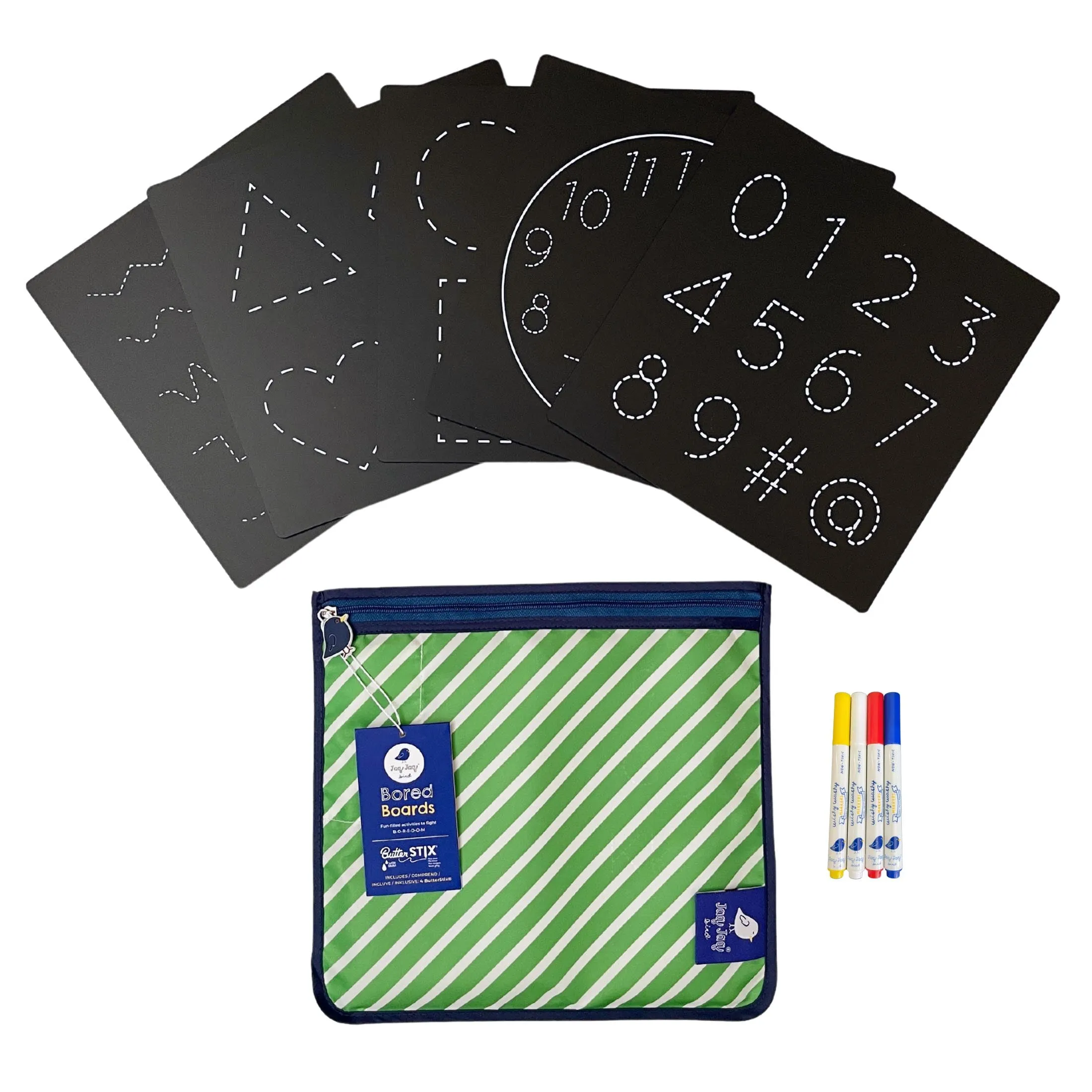 5 Dry Erase Montessori Chalk Board Set for Preschool- Shapes   Numbers