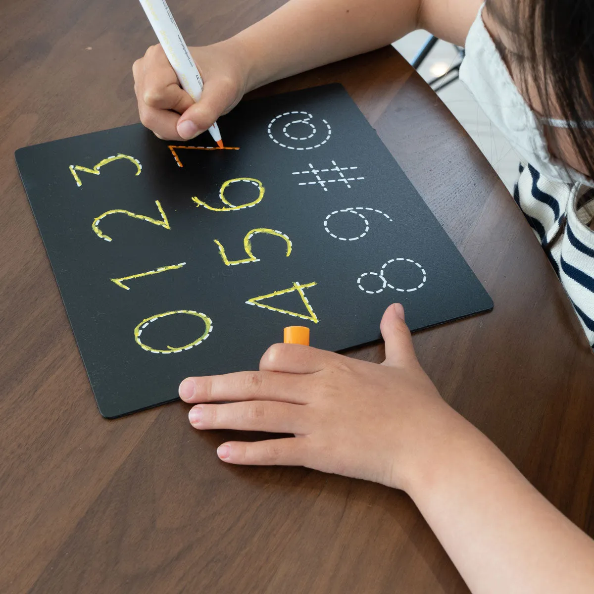 5 Dry Erase Montessori Chalk Board Set for Preschool- Shapes   Numbers