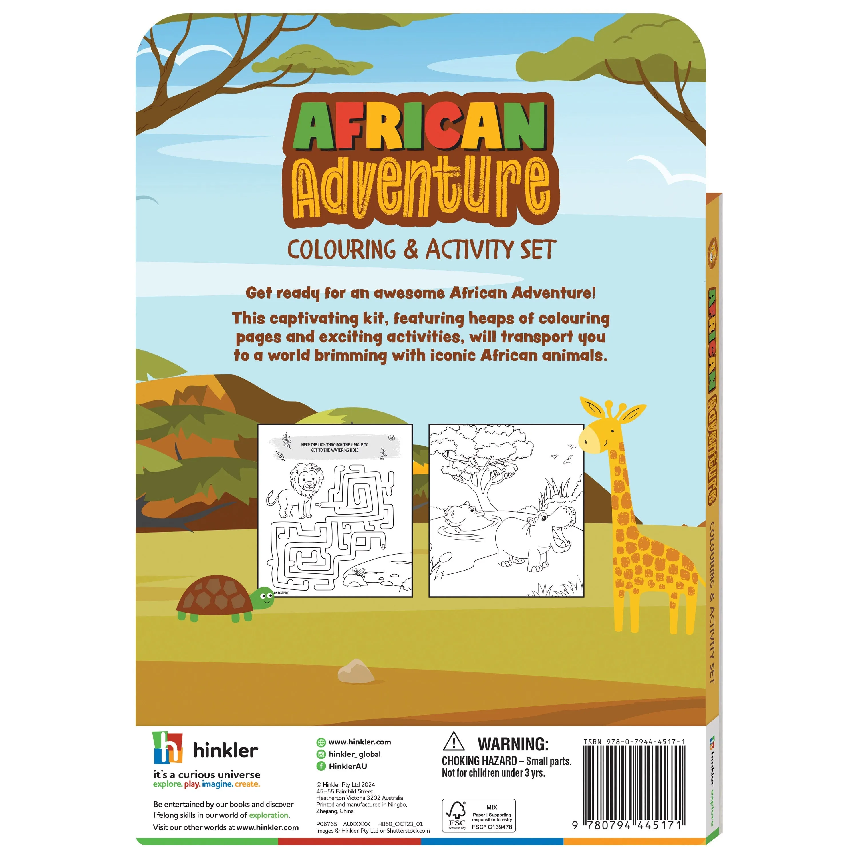 5-pencil African Adventure Colouring & Activity Set
