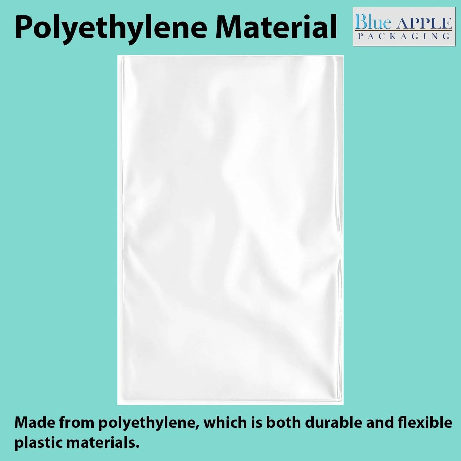 6X20 inches Clear Flat Poly Bags 3Mil Open Top (LDPE)