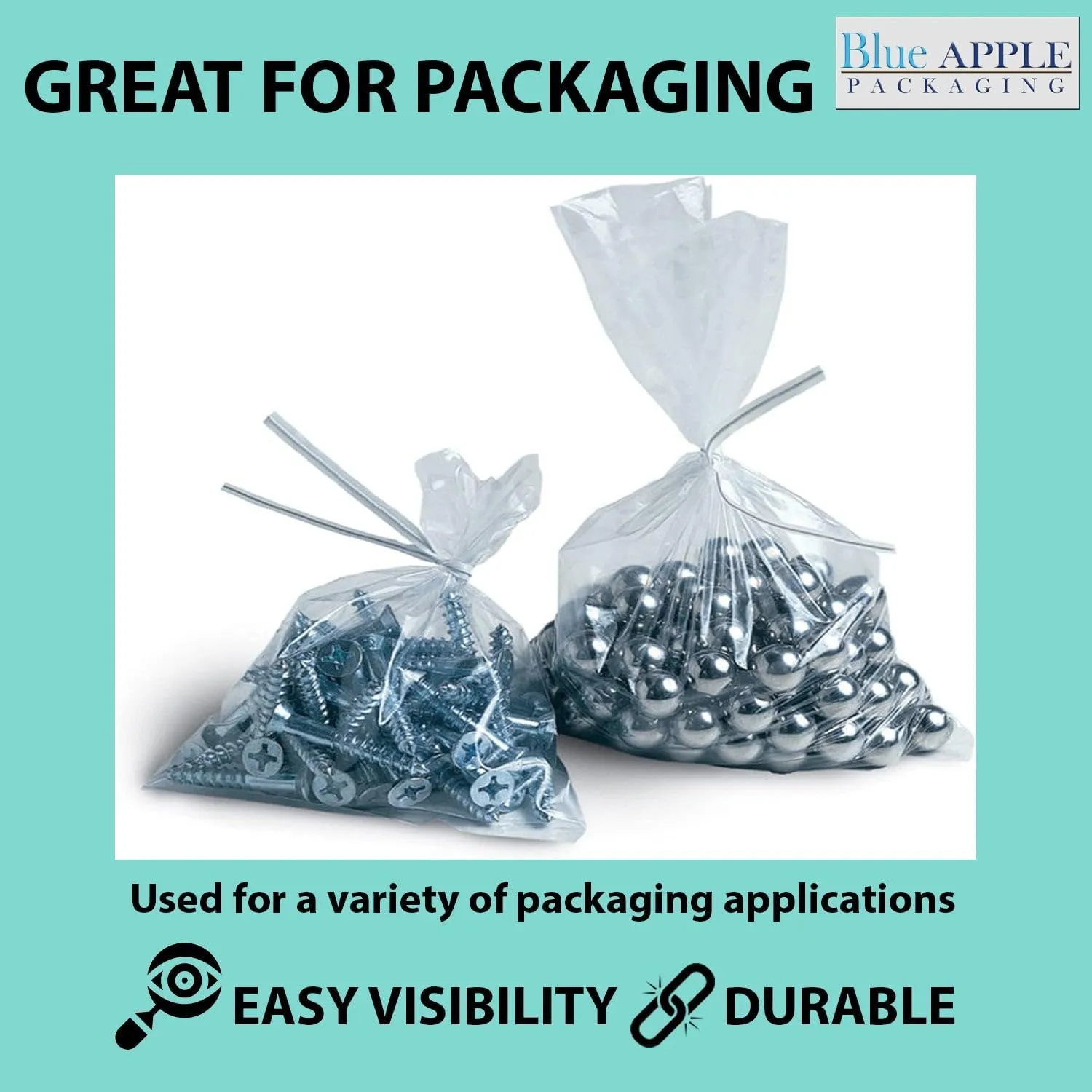 6X20 inches Clear Flat Poly Bags 3Mil Open Top (LDPE)