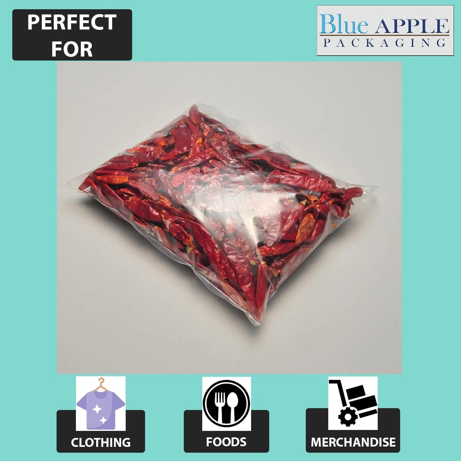 6X20 inches Clear Flat Poly Bags 3Mil Open Top (LDPE)