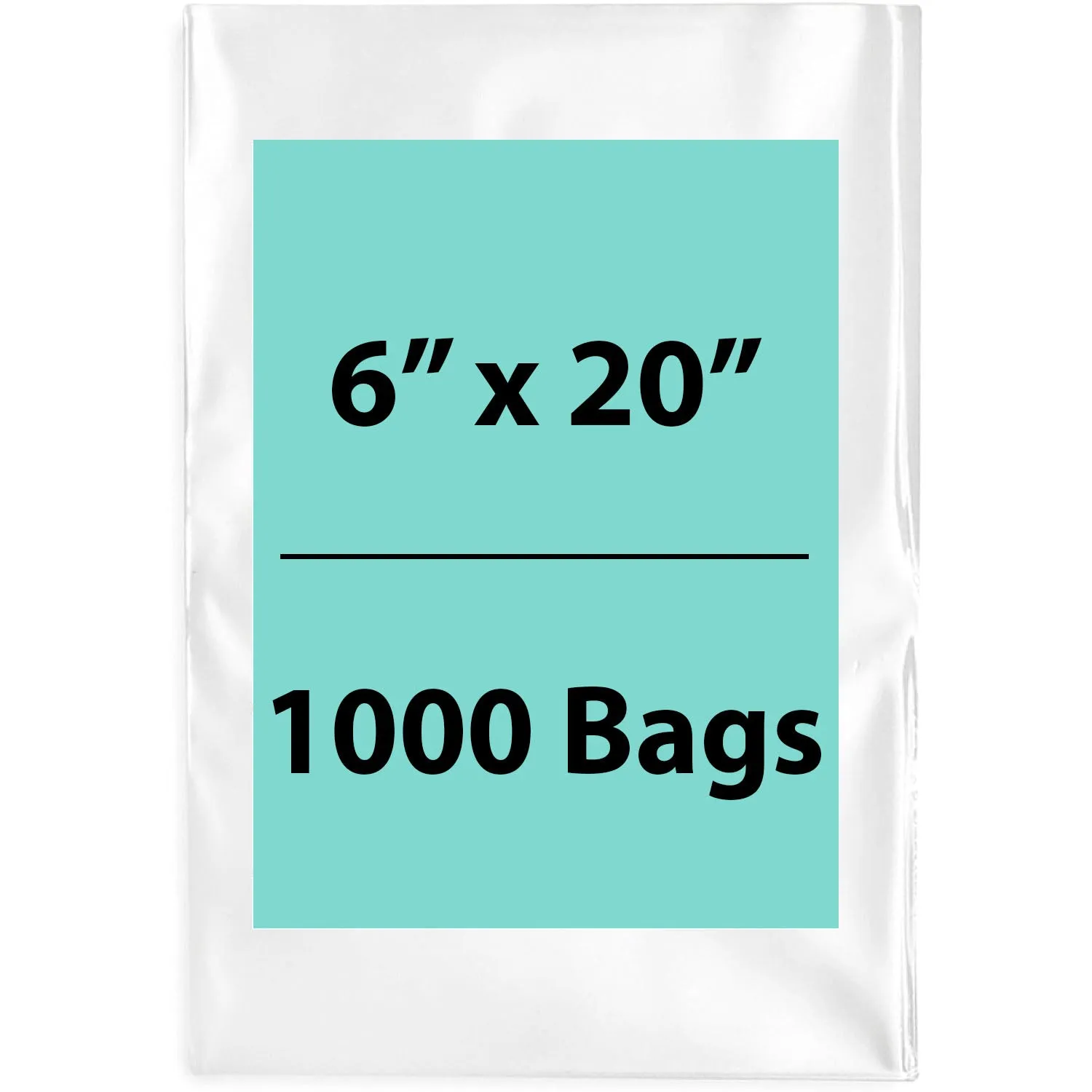 6X20 inches Clear Flat Poly Bags 3Mil Open Top (LDPE)