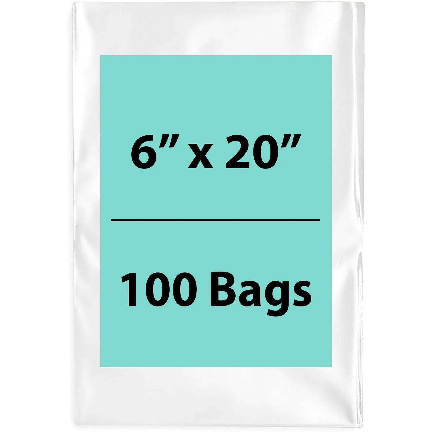 6X20 inches Clear Flat Poly Bags 3Mil Open Top (LDPE)