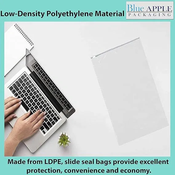 6X9 inches Resealable Poly Bags With Slide Seal 2.75 Mil (LDPE)