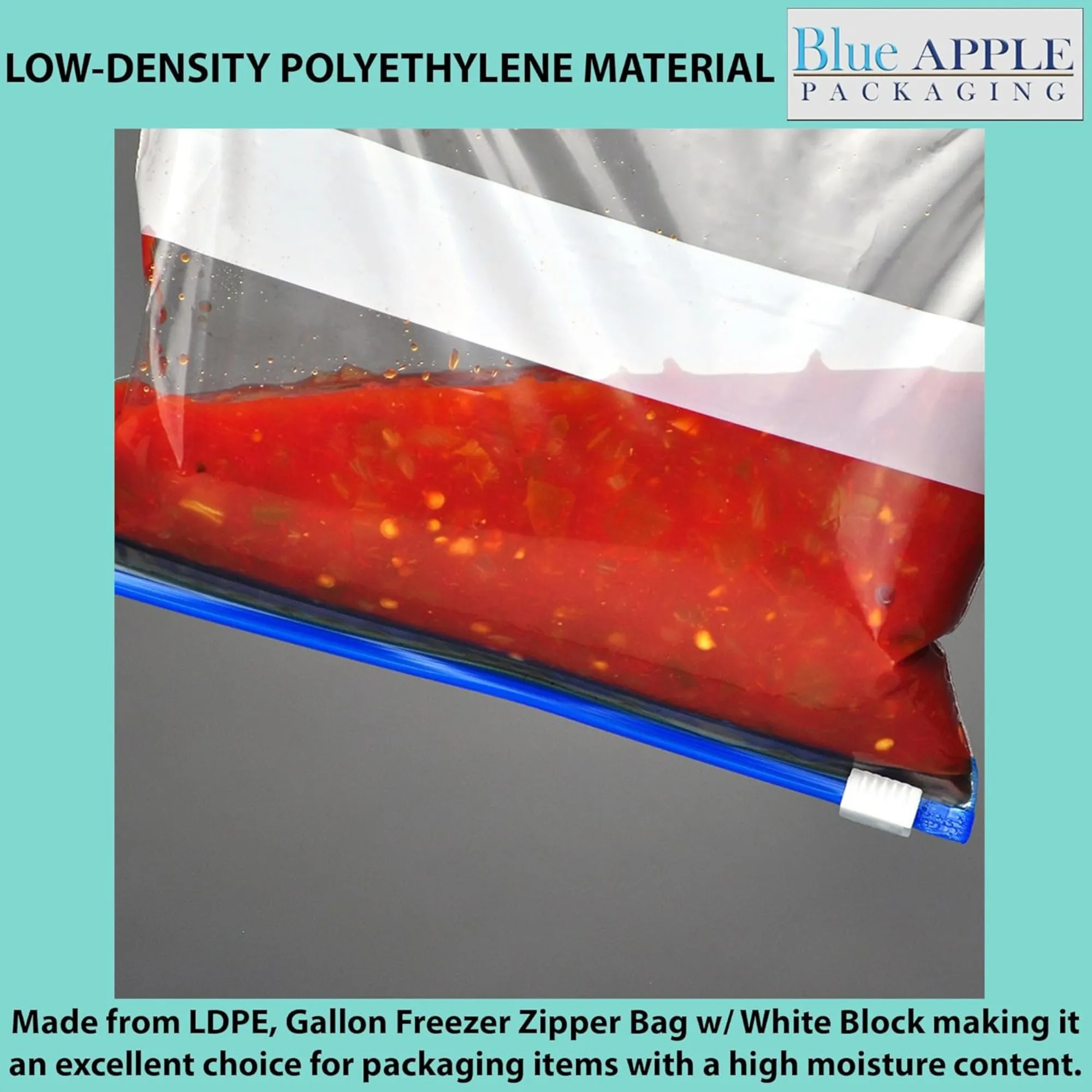9X12 inches Slide Seal Bags No Leak w/ White Block 1.75 Mil LDPE