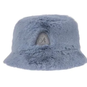 ADee PALOMA Iced Blue Faux Fur Bucket Hat W241909