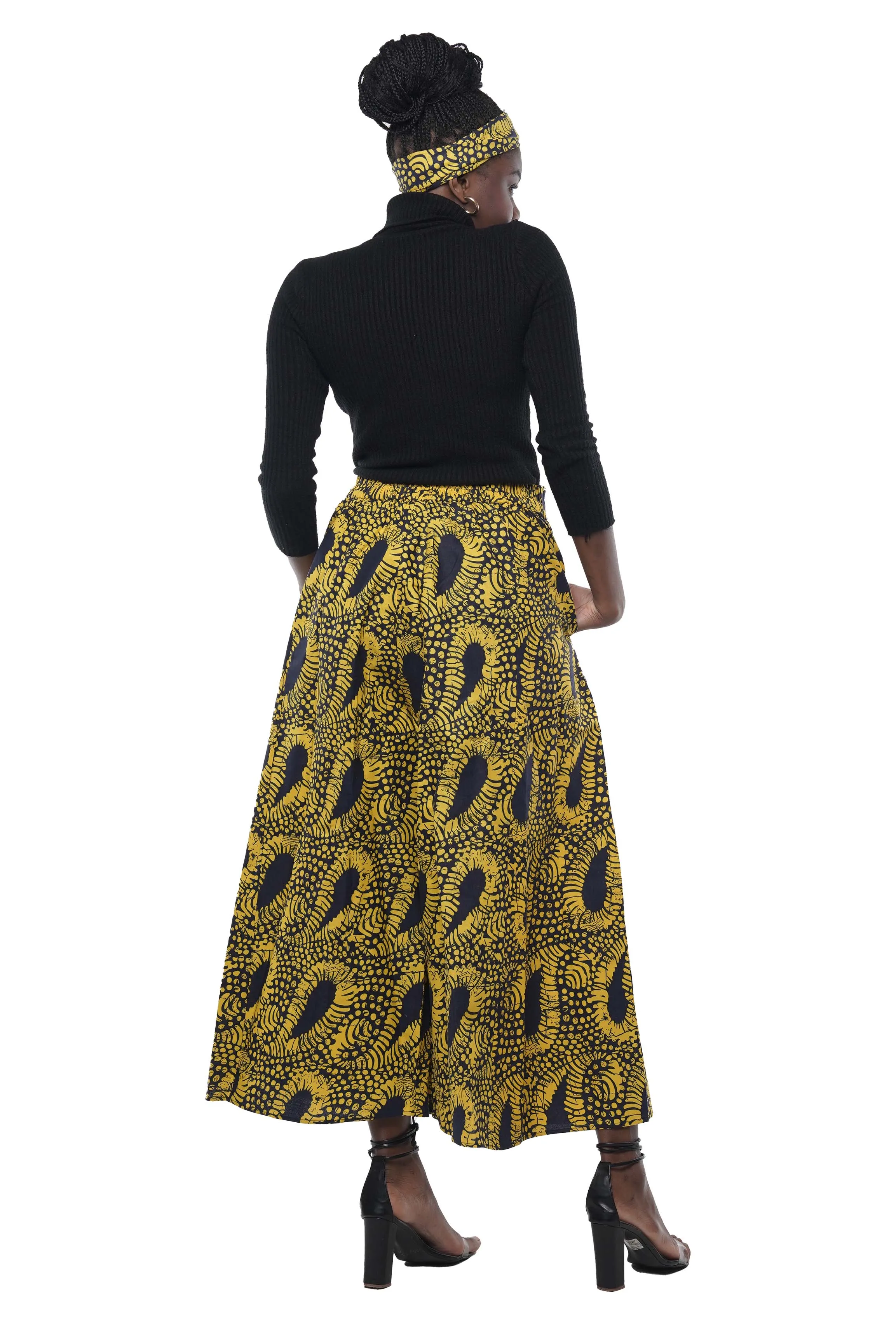 African Wide Palazzo Pants & Matching Handbag Set