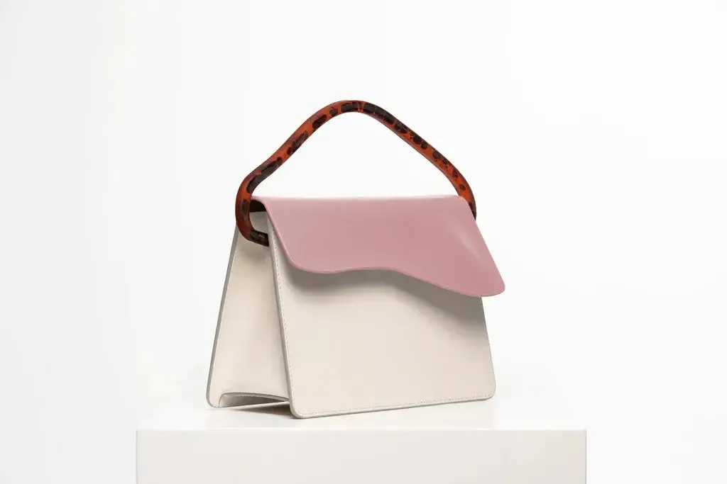 AIGES | BIANCO-DUSTY ROSE Leather Handbag by NATURAE SACRA