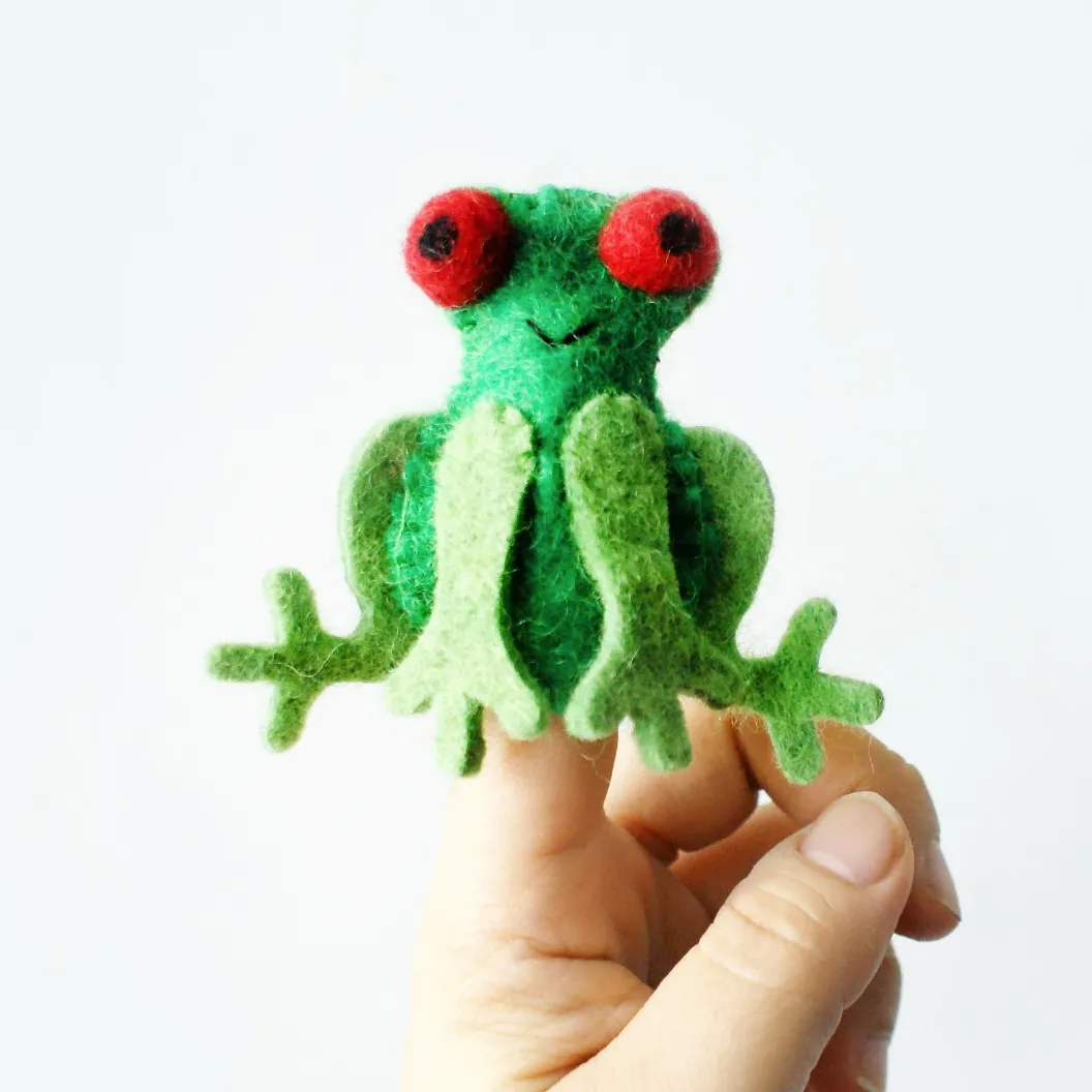 Animal Finger Puppets Felted Wool