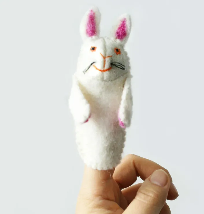 Animal Finger Puppets Felted Wool