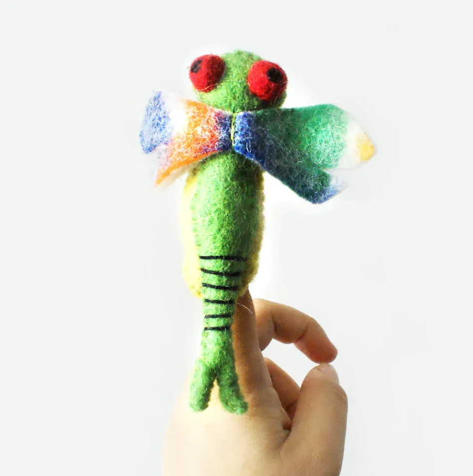 Animal Finger Puppets Felted Wool