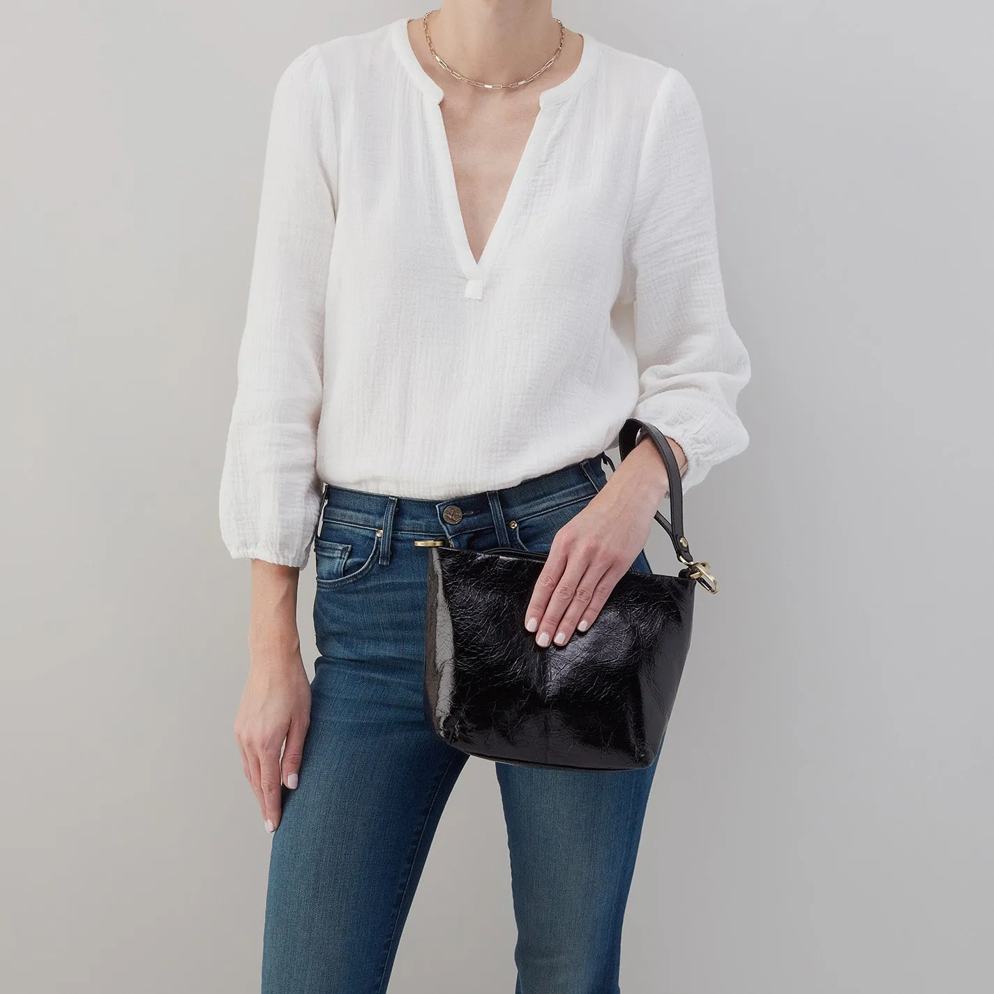 Ashe Crossbody In Polished Leather - Brick