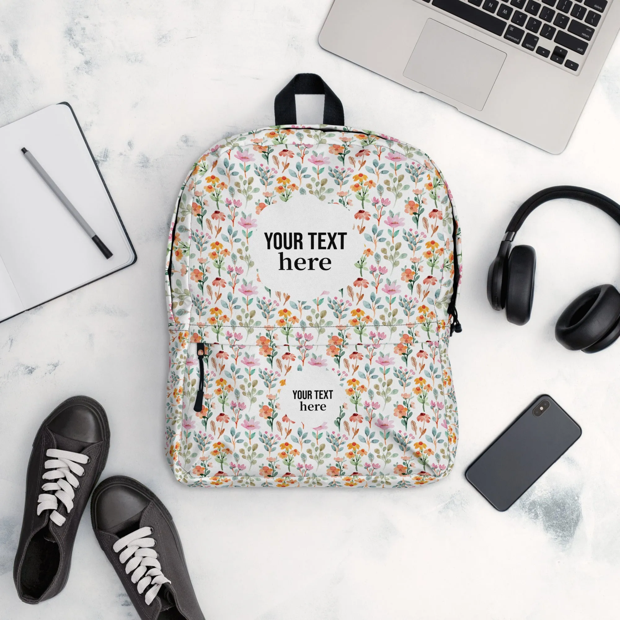 Backpack - flower pattern - print your demand
