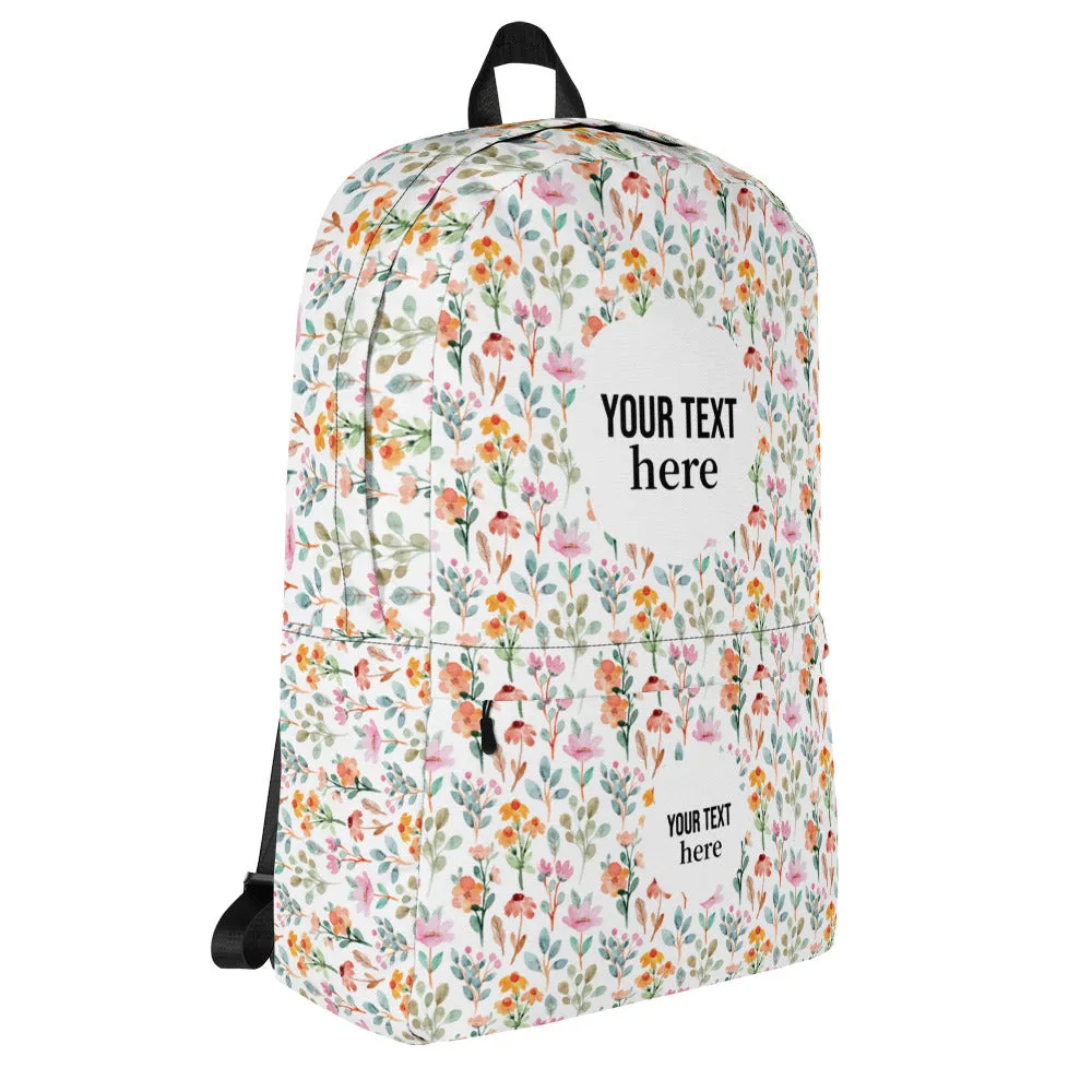 Backpack - flower pattern - print your demand