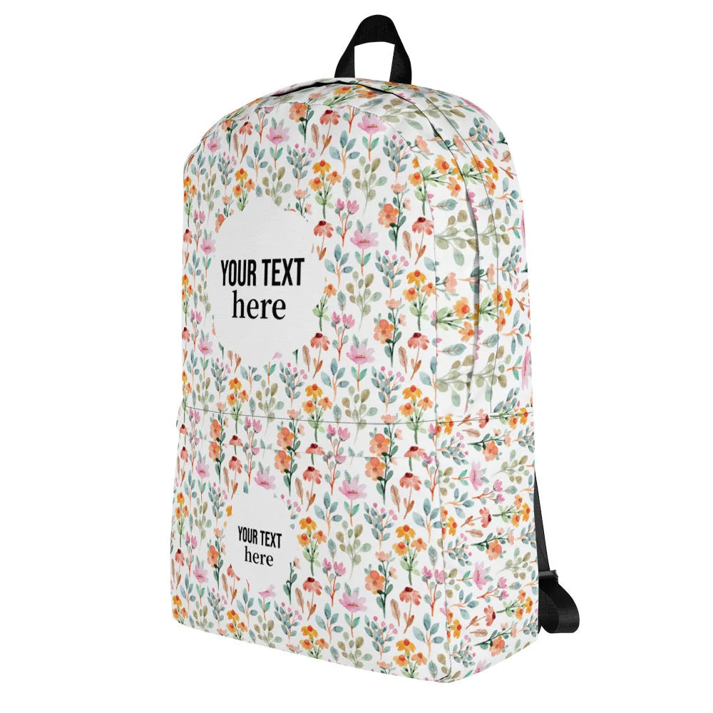 Backpack - flower pattern - print your demand